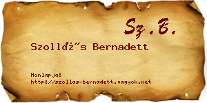 Szollás Bernadett névjegykártya