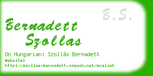 bernadett szollas business card